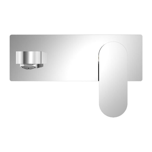 Nero Ecco Wall Basin/Bath Mixer Chrome