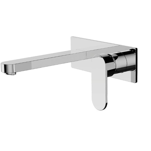 Nero Ecco Wall Basin/Bath Mixer Chrome