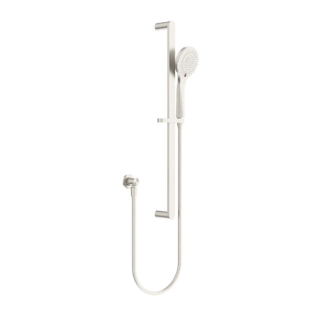 Nero Ecco Shower Rail With Air Shower Brushed Nickel