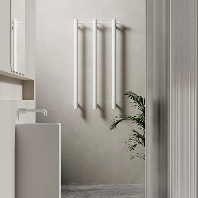 Nero Heated Vertical Towel Rail Matte White