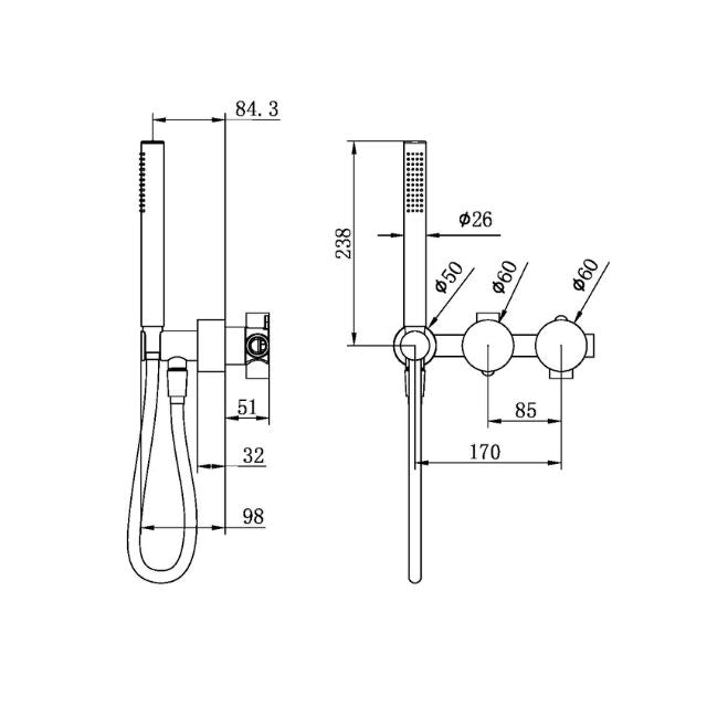 Nero Kara Progressive Shower System Separate Plate Chrome