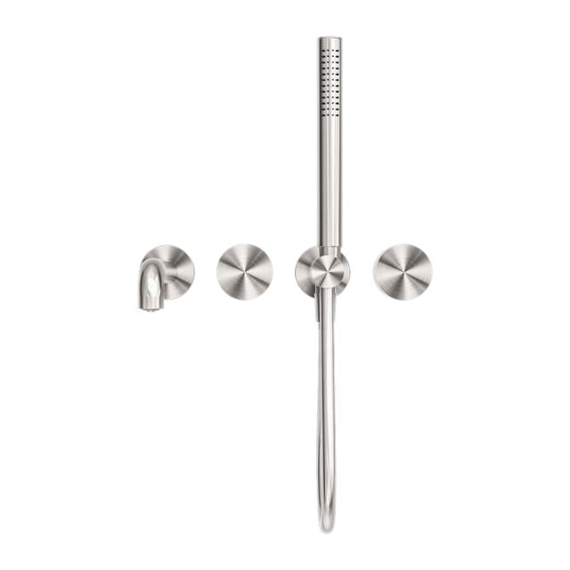 Nero Kara Progressive Shower System Separate Plate With Spout 230mm Brushed Nickel