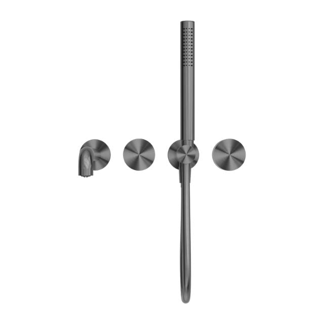 Nero Kara Progressive Shower System Separate Plate With Spout 230mm Gun Metal