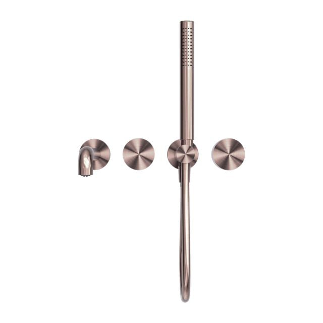 Nero Kara Progressive Shower System Separate Plate With Spout 250mm Brushed Bronze