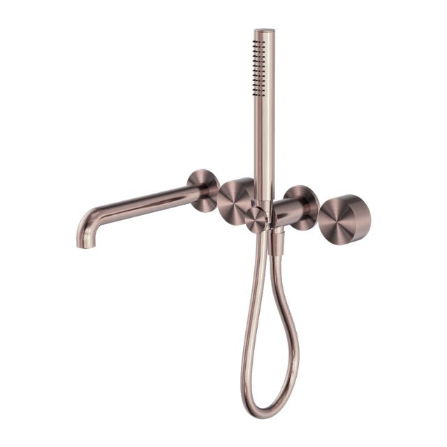 Nero Kara Progressive Shower System Separate Plate With Spout 250mm Brushed Bronze