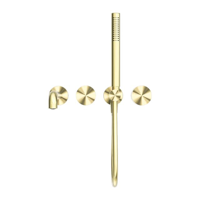 Nero Kara Progressive Shower System Separate Plate With Spout 250mm Brushed Gold