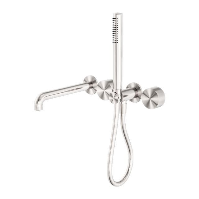 Nero Kara Progressive Shower System Separate Plate With Spout 250mm Brushed Nickel