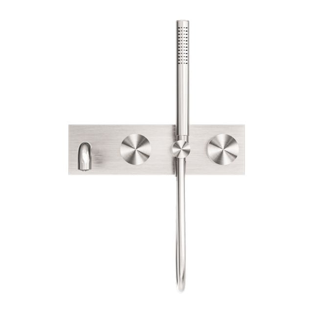 Nero Kara Progressive Shower System With Spout 250mm Brushed Nickel