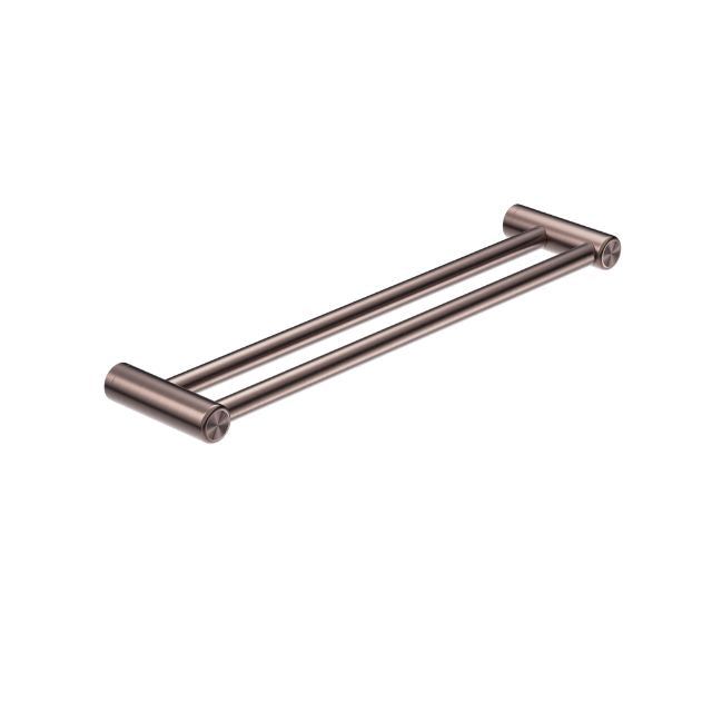 Nero Mecca Care 25mm Double Towel Grab Rail 600mm Brushed Bronze
