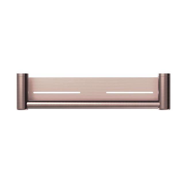 Nero Mecca Care 25mm Grab Rail With Shelf 450mm Brushed Bronze