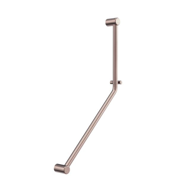 Nero Mecca Care 32mm Ambulant 45 Degree Bent Tube Grab Rail 450x650mm Brushed Bronze