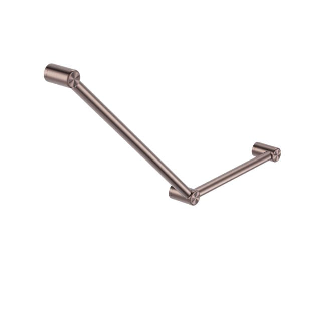 Nero Mecca Care 32mm Ambulant Toilet Grab Rail 45 Degree 750x450mm Brushed Bronze
