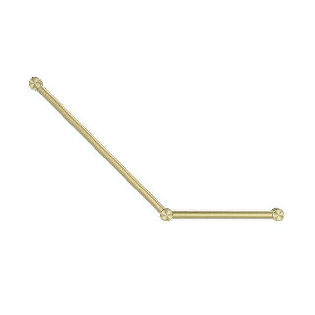 Nero Mecca Care 32mm Ambulant Toilet Grab Rail 45 Degree 750x450mm Brushed Gold