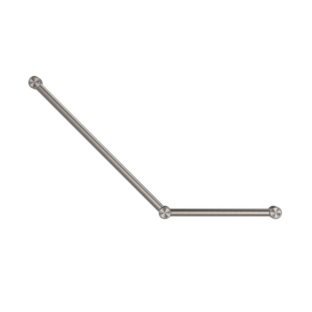 Nero Mecca Care 32mm Ambulant Toilet Grab Rail 45 Degree 750x450mm Brushed Nickel