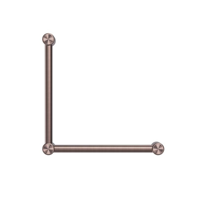 Nero Mecca Care 32mm Ambulant Toilet Grab Rail 90 Degree 450x450mm Brushed Bronze