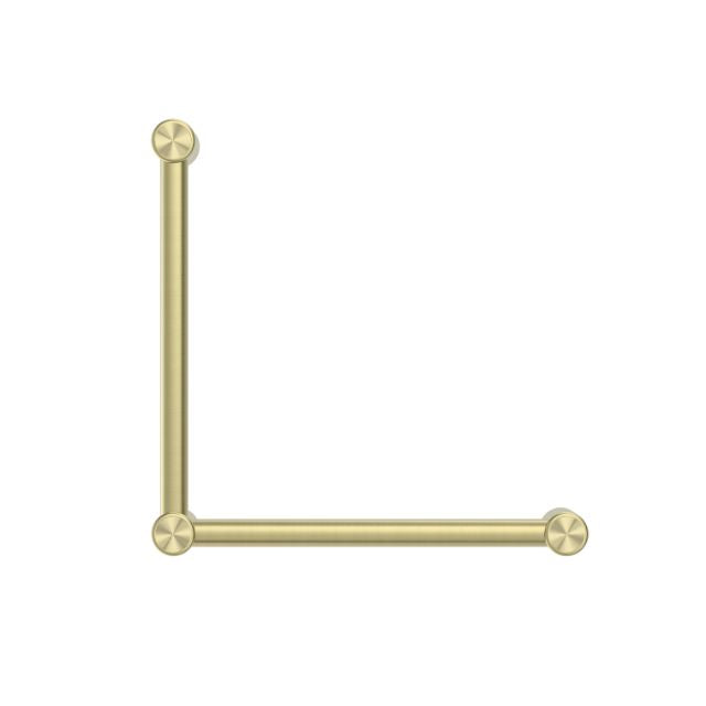 Nero Mecca Care 32mm Ambulant Toilet Grab Rail 90 Degree 450x450mm Brushed Gold