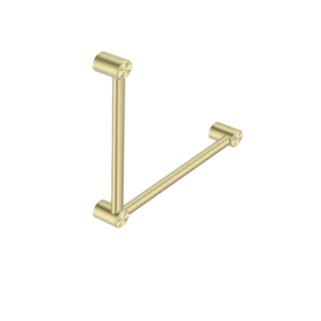 Nero Mecca Care 32mm Ambulant Toilet Grab Rail 90 Degree 450x450mm Brushed Gold