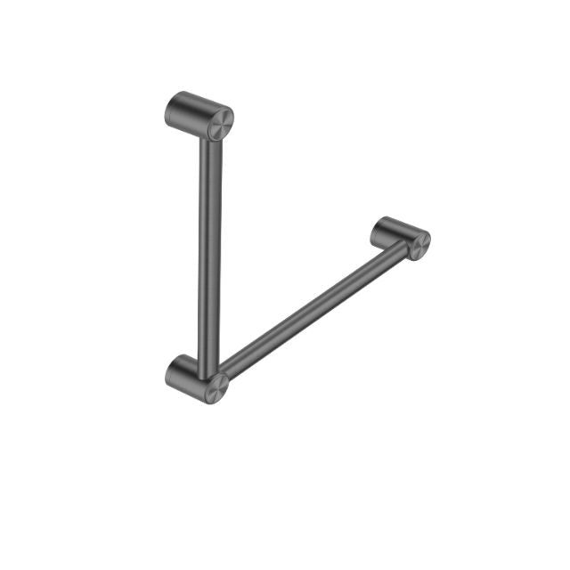Nero Mecca Care 32mm Ambulant Toilet Grab Rail 90 Degree 450x450mm Gunmetal