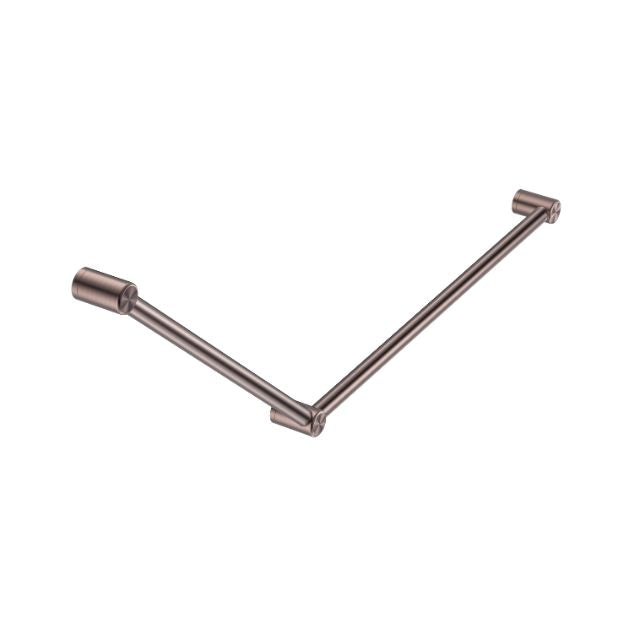 Nero Mecca Care 32mm DDA Grab Rail Set 45 Degree 750x900mm Brushed Bronze