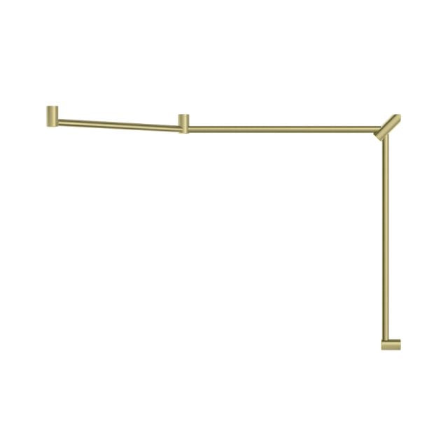 Nero Mecca Care 32mm DDA Toilet Grab Rail Set 45 Degree Continuous 750x965x1025mm Brushed Gold