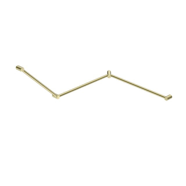Nero Mecca Care 32mm DDA Toilet Grab Rail Set 45 Degree Continuous 750x965x1025mm Brushed Gold
