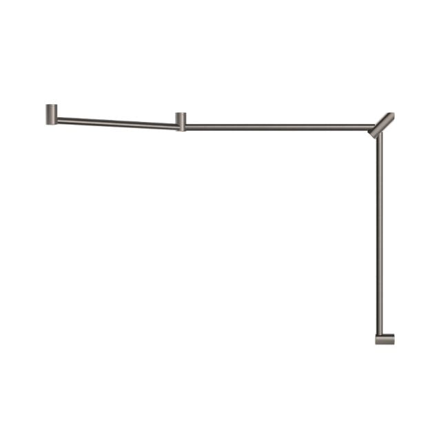 Nero Mecca Care 32mm DDA Toilet Grab Rail Set 45 Degree Continuous 750x965x1025mm Brushed Nickel