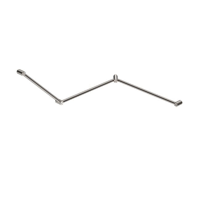 Nero Mecca Care 32mm DDA Toilet Grab Rail Set 45 Degree Continuous 750x965x1025mm Brushed Nickel