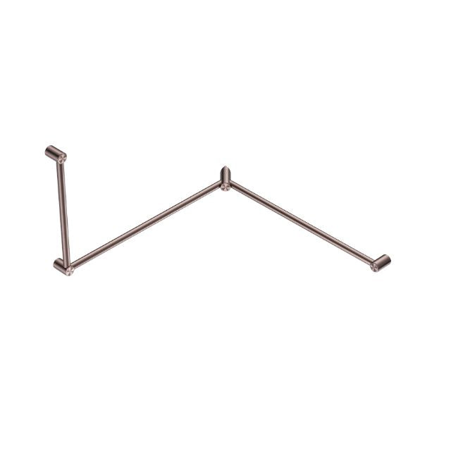 Nero Mecca Care 32mm DDA Toilet Grab Rail Set 90 Degree Continuous 600x1065x1025mm Brushed Bronze