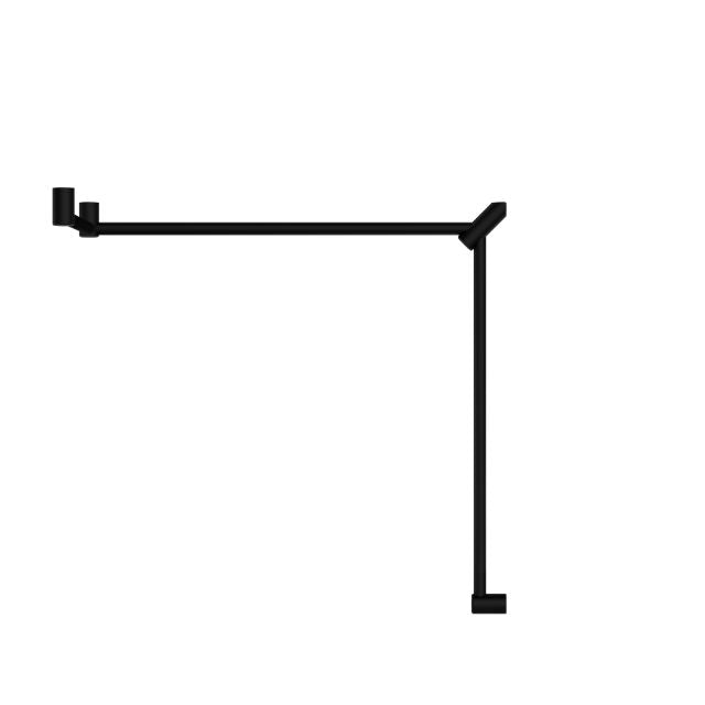 Nero Mecca Care 32mm DDA Toilet Grab Rail Set 90 Degree Continuous 600x1065x1025mm Matte Black