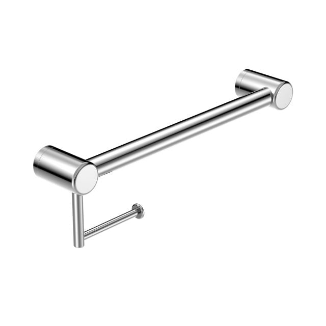 Nero Mecca Care 32mm Grab Rail With Toilet Roll Holder 450mm Chrome