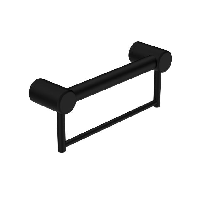 Nero Mecca Care 32mm Grab Rail With Towel Holder 300mm Matte Black