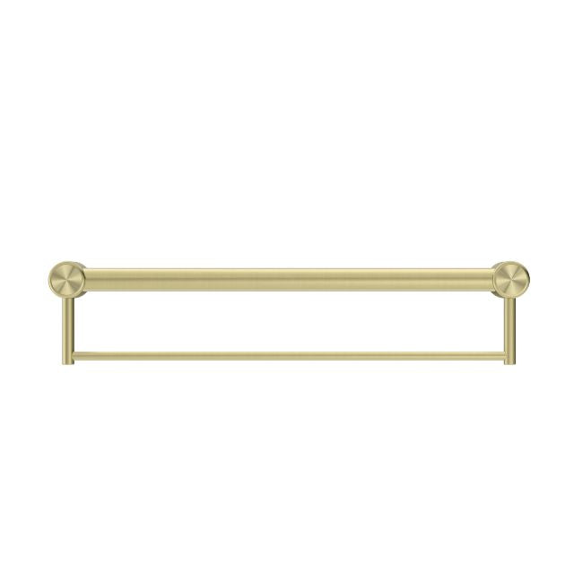 Nero Mecca Care 32mm Grab Rail With Towel Holder 600mm Brushed Gold