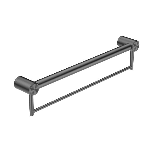 Nero Mecca Care 32mm Grab Rail With Towel Holder 600mm Gunmetal
