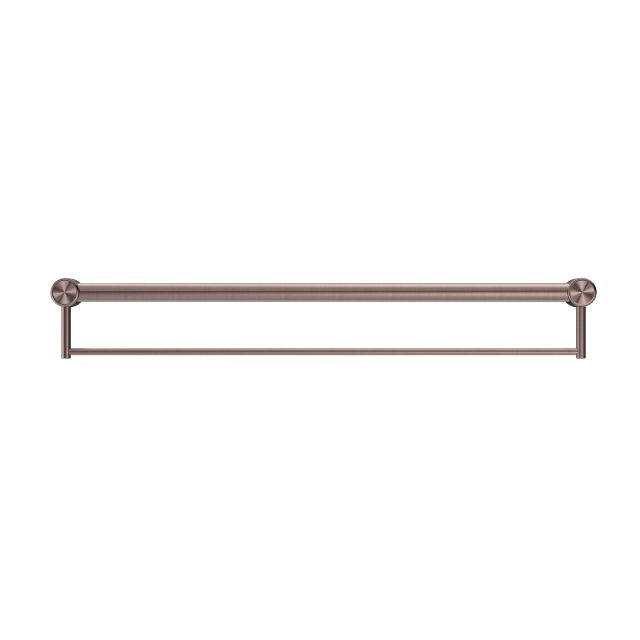 Nero Mecca Care 32mm Grab Rail With Towel Holder 900mm Brushed Bronze