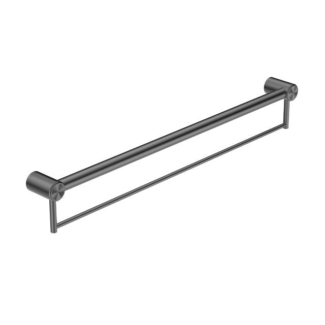 Nero Mecca Care 32mm Grab Rail With Towel Holder 900mm Gunmetal