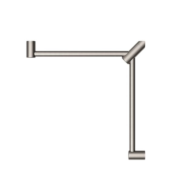 Nero Mecca Care 32mm Wrap Around Corner Grab Rail 600x600mm Brushed Nickel