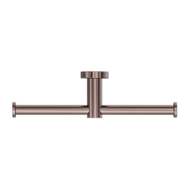 Nero Mecca Double Toilet Roll Holder Brushed Bronze
