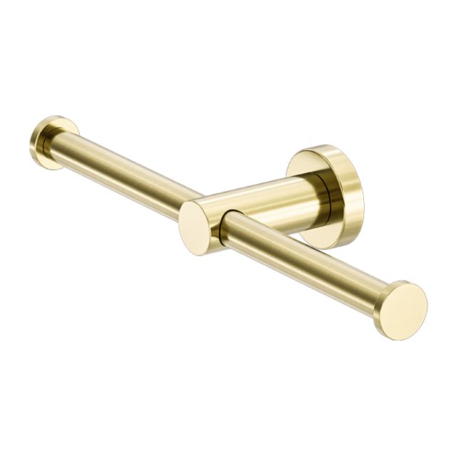 Nero Mecca Double Toilet Roll Holder Brushed Gold