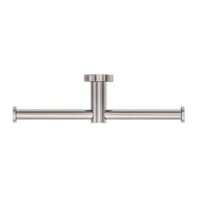 Nero Mecca Double Toilet Roll Holder Brushed Nickel