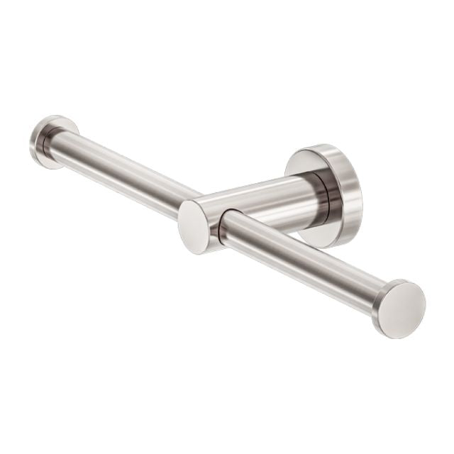 Nero Mecca Double Toilet Roll Holder Brushed Nickel