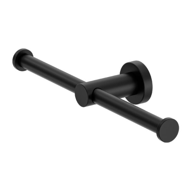 Nero Mecca Double Toilet Roll Holder Matte Black NR1986dMB - The Blue Space