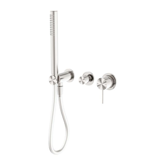 Nero Mecca Shower Mixer Divertor System Separate Back Plate Brushed Nickel
