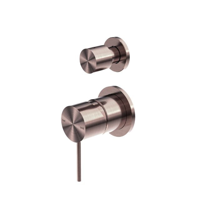 Nero Mecca Shower Mixer With Diverter Separate Back Plate Brushed Bronze