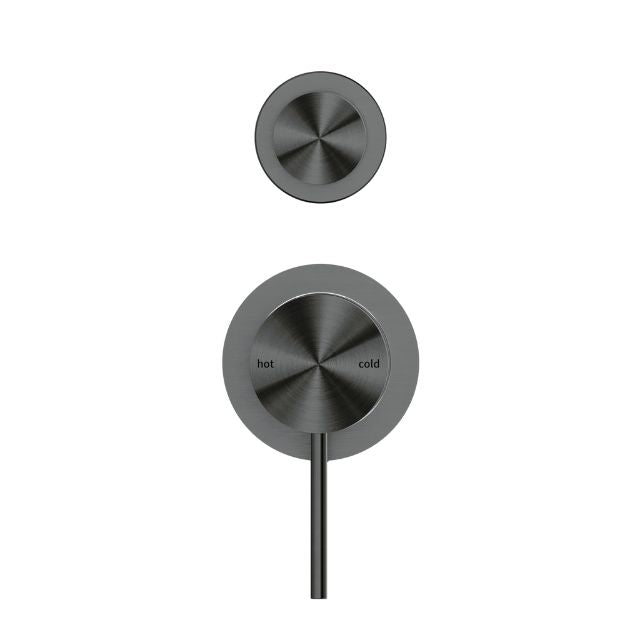 Nero Mecca Shower Mixer With Diverter Separate Back Plate Gun Metal