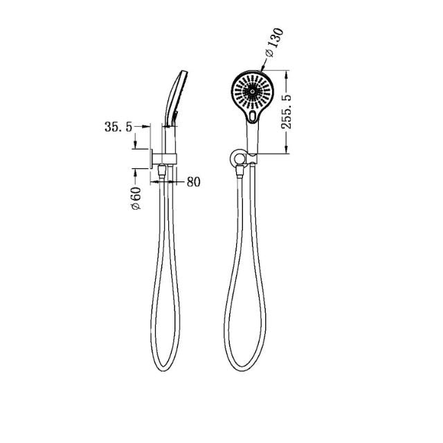 Nero Mecca Shower on Bracket Gun Metal