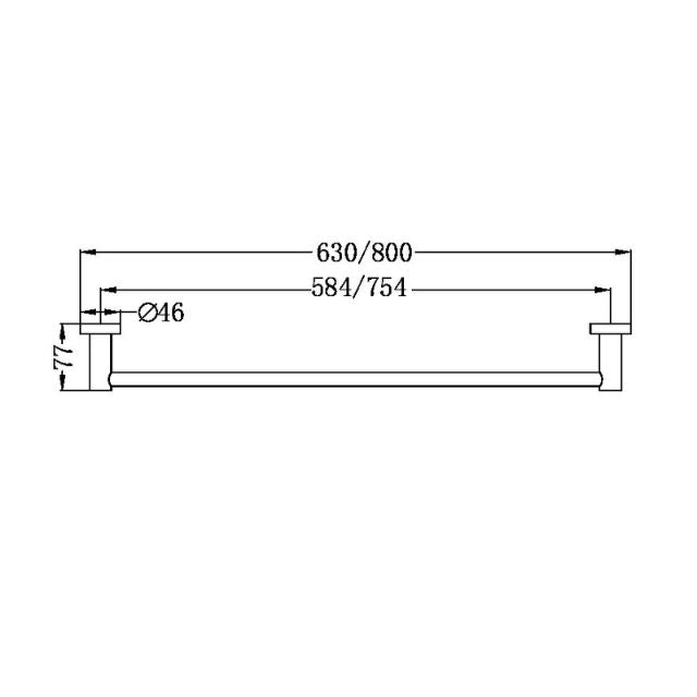 Nero Mecca Single Towel Rail 800mm Brushed Bronze