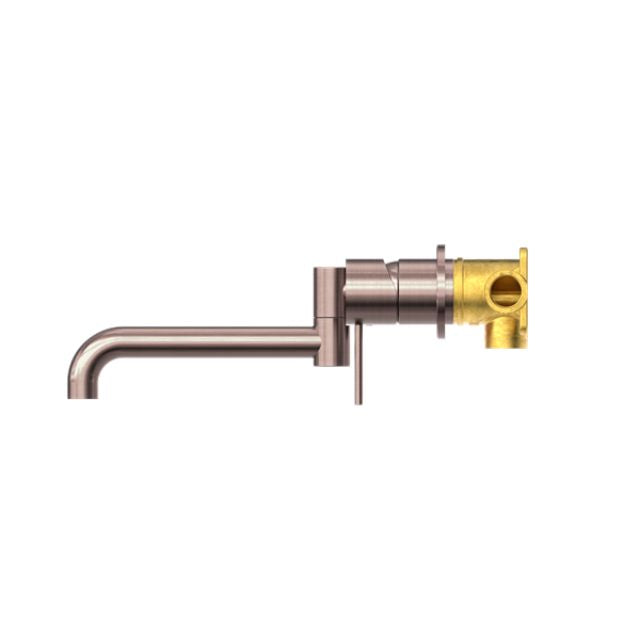 Nero Mecca Wall Basin/Bath Mixer Swivel Spout 225mm Brushed Bronze
