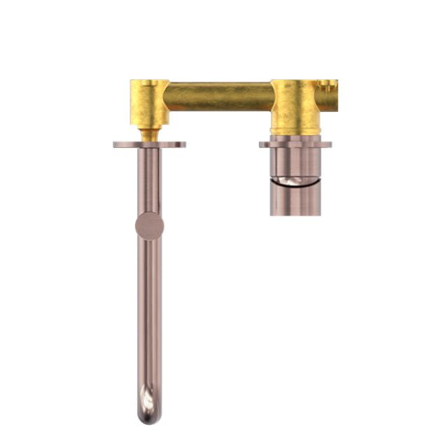 Nero Mecca Wall Basin/Bath Mixer Swivel Spout 225mm Brushed Bronze