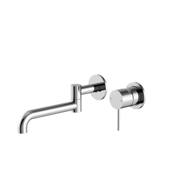Nero Mecca Wall Basin/Bath Mixer Swivel Spout 225mm Chrome