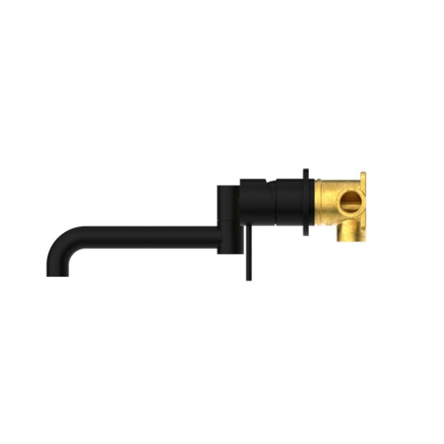 Buy Nero Mecca Wall Basin/Bath Mixer Set with Swivel Spout Length 225mm in Matte Black NR221910RMB - The Blue Space